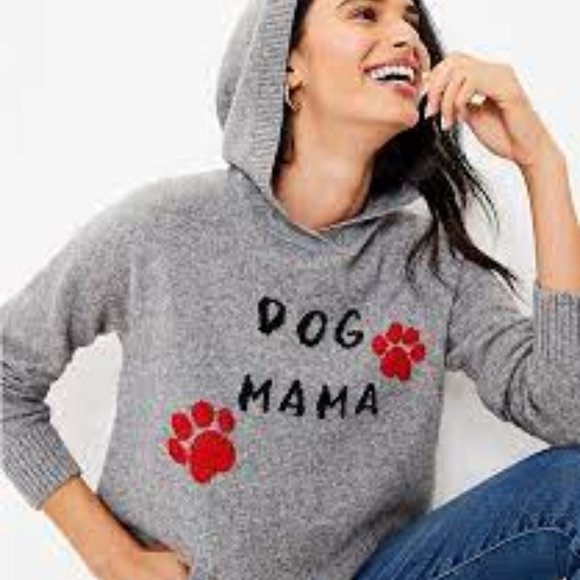 LOFT Dog Mama Hooded Sweater - Picture 2 of 9